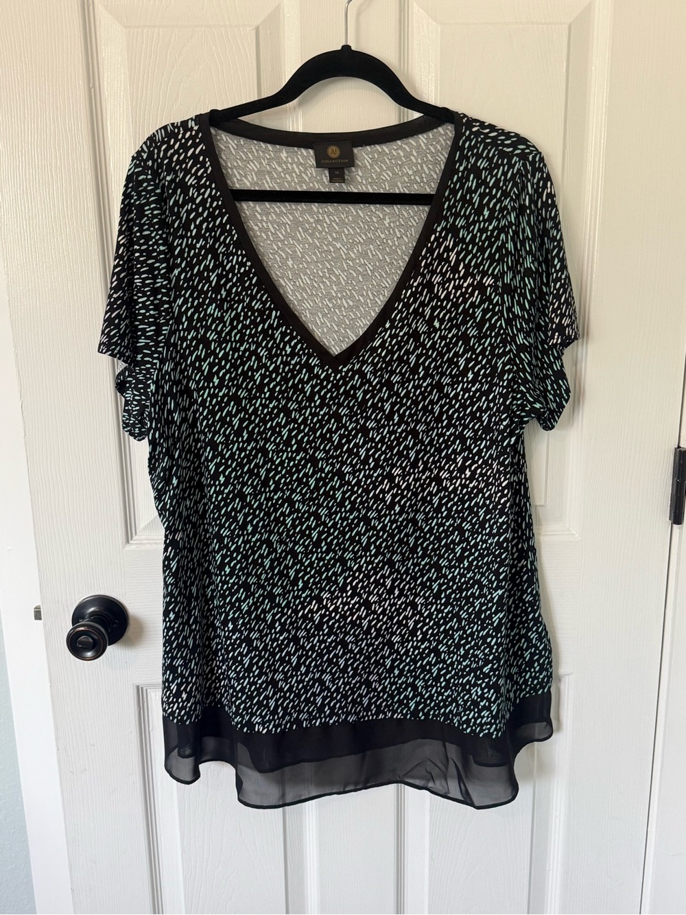 JM Collection Black Blouse | 1X